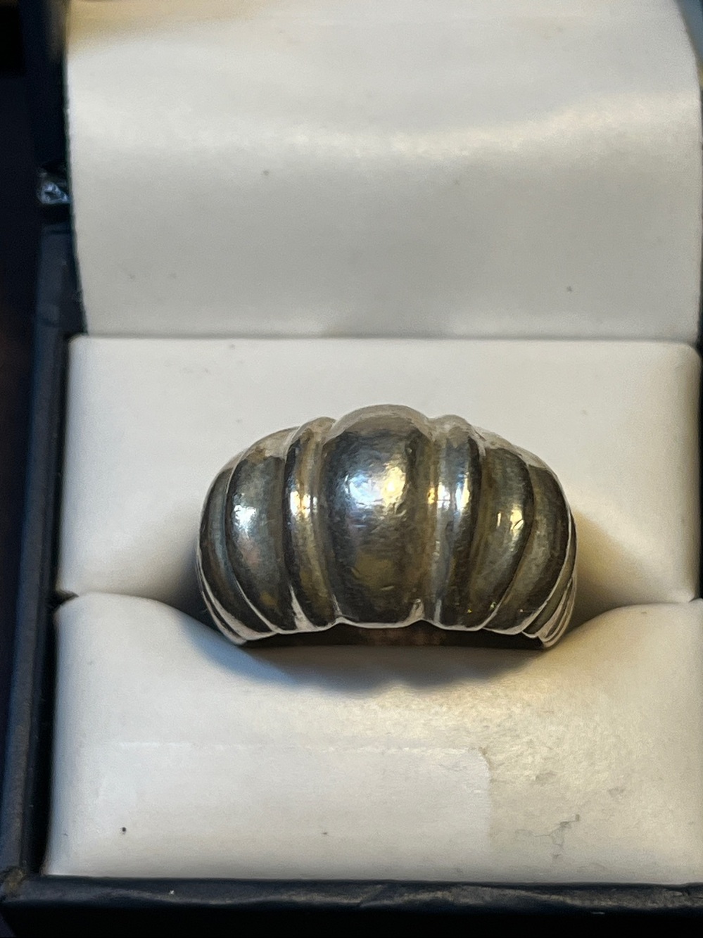 Sterling vintage dome croissant ring